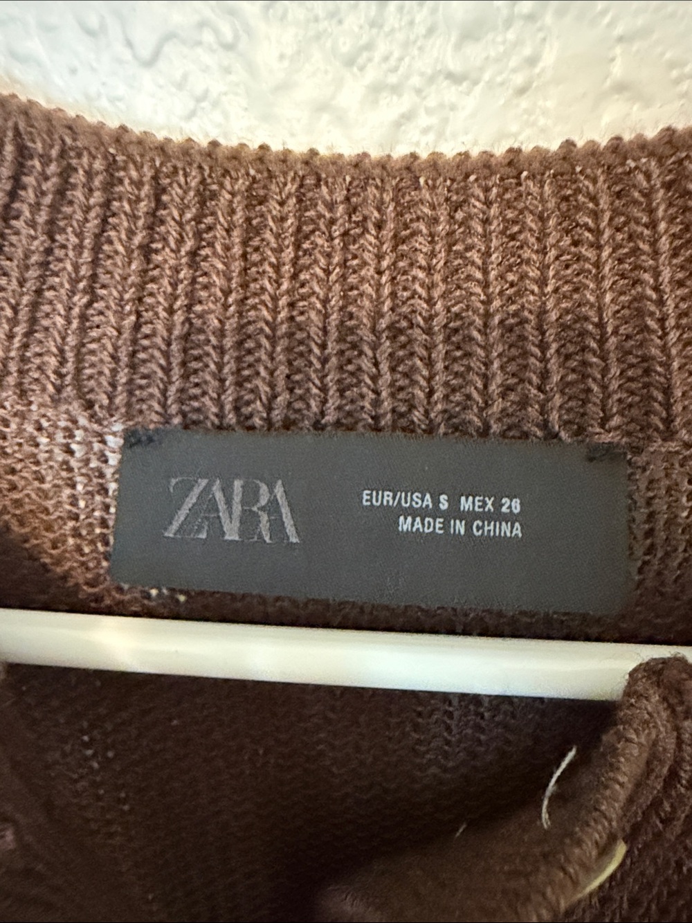 Zara Chocolate Brown Short-Sleeve Henley Knit Top - Picture 2 of 3
